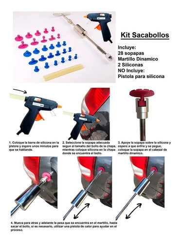 Kit Sacabollos Martillo Dinámico + Pesa 700gr + 28 Chupetes 3