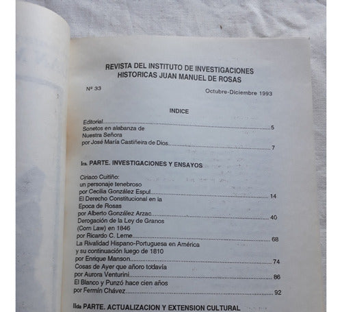 Revista Investigaciones Juan Manuel De Rosas Nº 33 Año 1993 1