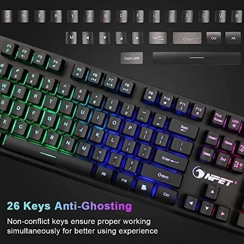 Npet K10 Teclado Para Juegos Usb Con Conexion De Cable, Tecl 2