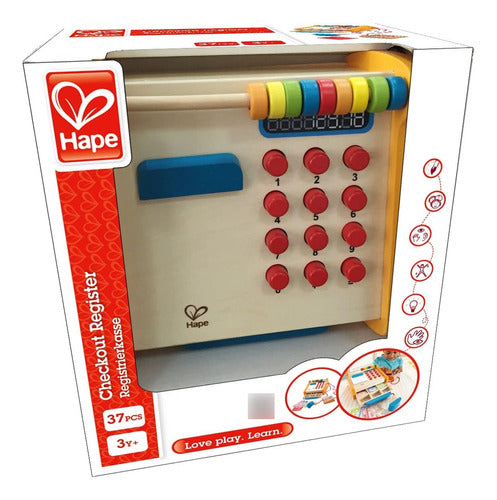 Hape Yellow Wooden Cash Register for Kids, 193 X 201 X 122 Cm 1