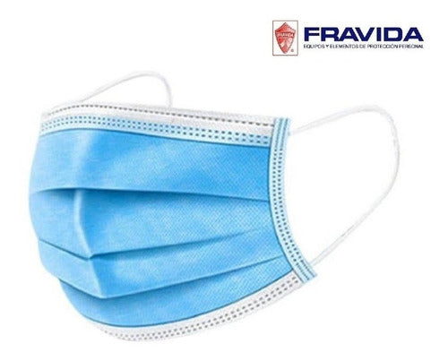 Fravida Professional Face Masks Tricap X100 Elastic Clip Thermo-sealed ANMAT 2