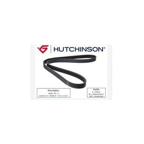 Hutchinson Alternator V-Belt for Hyundai I10 2010 to 2016 0