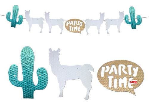 Abracadabra Llama Alpaca Bunting Garland 1m Cactus Party Decor 0