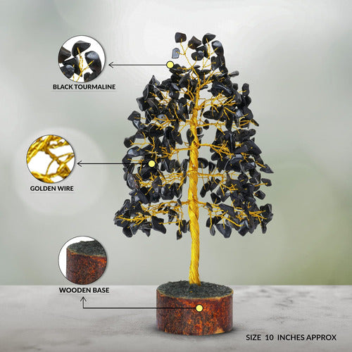 Pyor Árbol Gemas Turmalina Negra Feng Shui Bonsai Árbol Aura 2