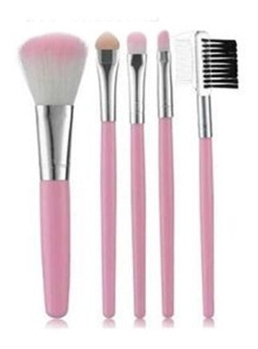 Make Up Set of 5 Synthetic Hair Makeup Brushes with Cylinder Case 1