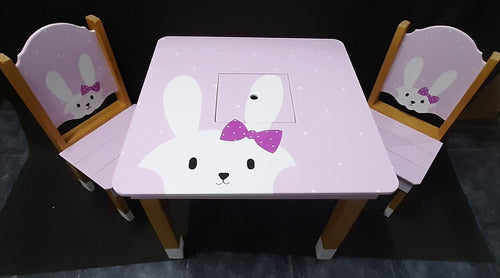 Personalized Wooden Children's Table and Chairs with Character Designs 10