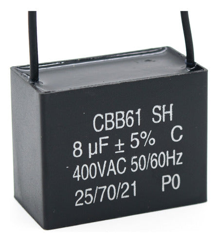 ELUMILED Capacitor 8uf X 400v Motor Start Cbb61 Polypropylene 0