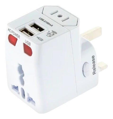 Adaptador Universal Treqa Para Viaje Con 2 Usb 0