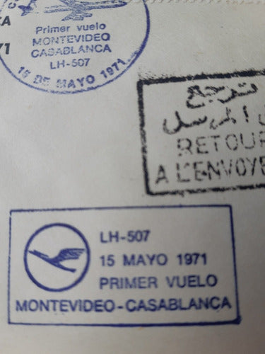 2 Sellos Fauna Uruguaya / Sobre 1er Vuelo Lufthansa 1971 Uy 1