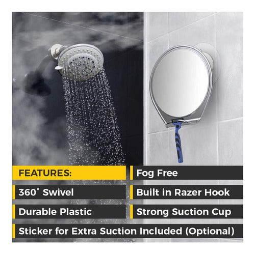 Honeybull Antifog Shower Mirror - Black 1