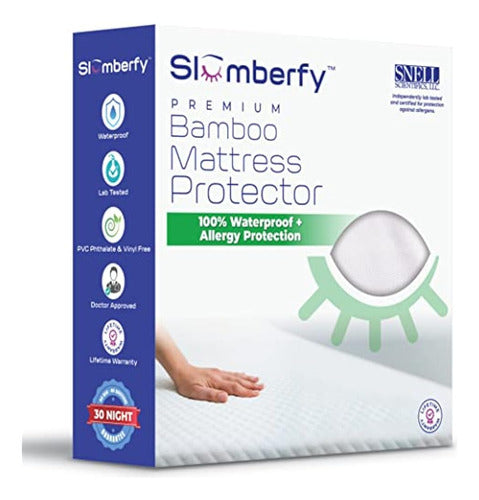 Slumberfy Waterproof Mattress Protector | Bamboo Hypoallergenic Mattress Cover 0