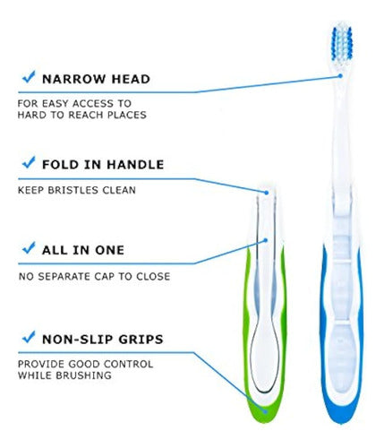 Lingito Travel Toothbrush, Folding Feature 1