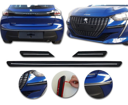 Accesorios Peugeot 208 2020 Baguetas Laterales Cromo Kenny 1