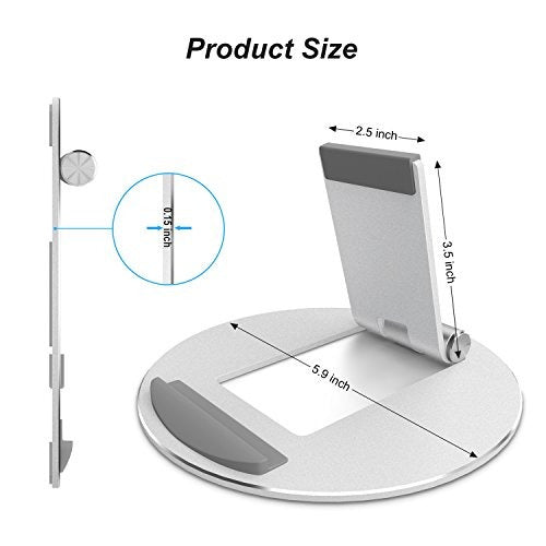 OMOTON Adjustable Tablet Stand, Aluminum Desktop Tablet Cellphone Stand 1