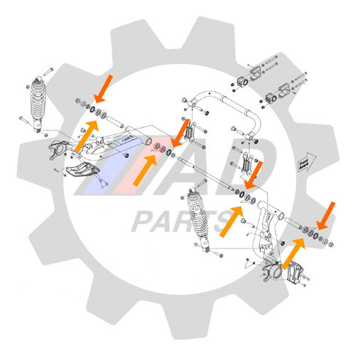 Rolamentos Braço Suspensão Can Am Outlander 2012-2020 Kit 1