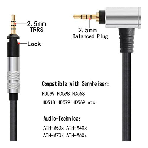 Tiandirenhe Cable 2.5mm A 2.5mm for Sennheiser HD518 HD519 HD558 HD569 - 1.4 M 4