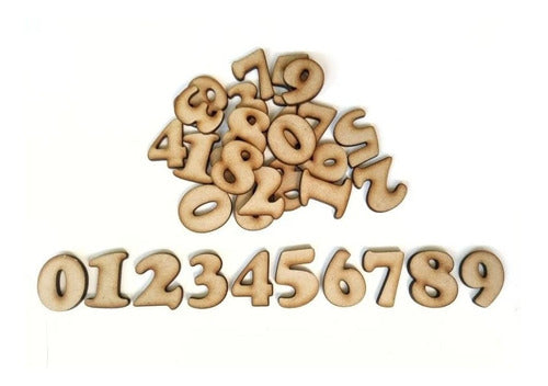 Tienda Flor Creaciones: 120 Fibrofacil Numbers 2cm MDF Alphabet 0