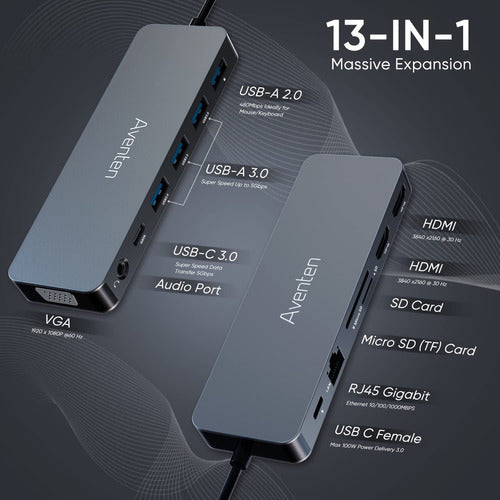 Aventen 13-in-1 USB-C Multiport HDMI Adapter Hub 1