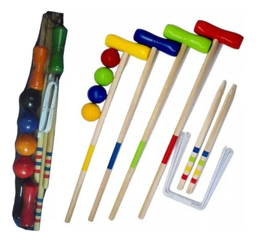 Juego Croquet Madera Palos Arcos Estacas Super Completo Y+ 3