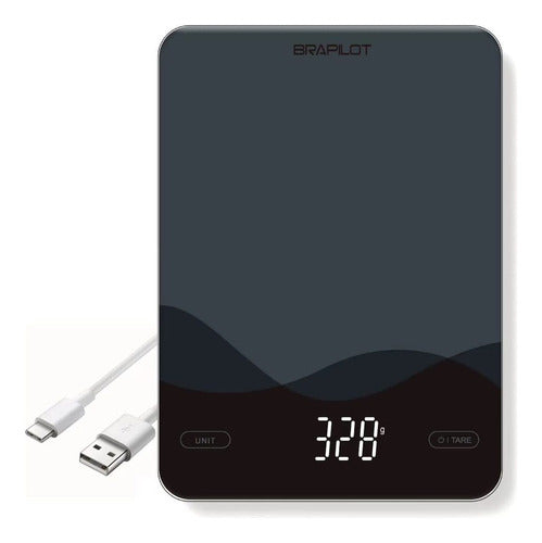 BRAPILOT Rechargeable Digital Kitchen Scale with Touch Button 0