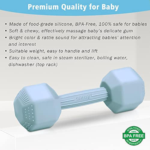 Giftty Baby Dumbbell Toy: Silicone Rattle for Babies 1