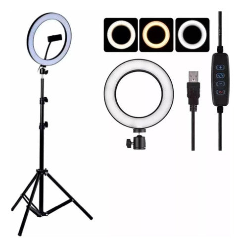 World Tech Flexible LED Light Ring 2.2m with Tripod 3 Levels 5