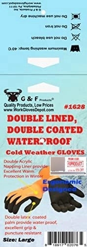 G & F Products Winter Gloves 100% Waterproof for Outdoors Cold Weather Orange 2