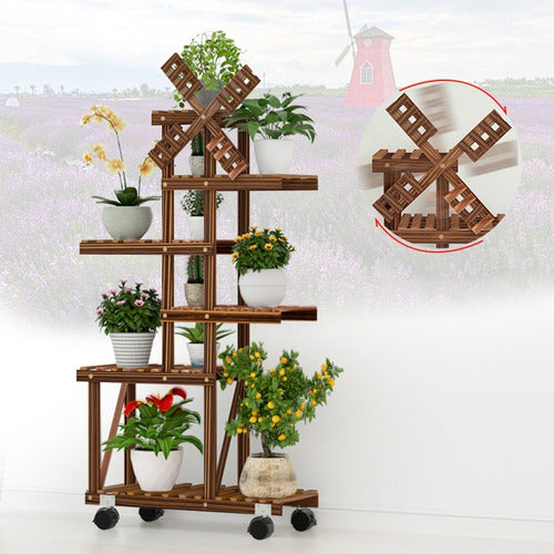 Soporte Maceta De Madera Para Plantas Flores 6 Niveles 0