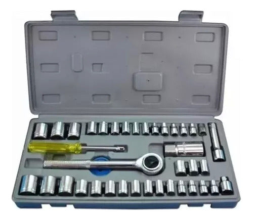 Aiwa 40-Piece Socket Set with Plastic Organizer Case 0