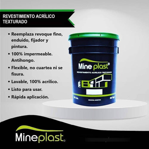 Revestimiento Texturado Llana Medio Mineplast X 30 Kg 1