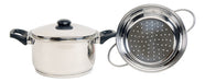 Golden Art Casserole + Steamer 24 Cm Premium Stainless Steel 18/10 1