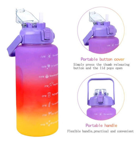 Set of 3 Motivational Sports Water Bottles with Time Tracker 1