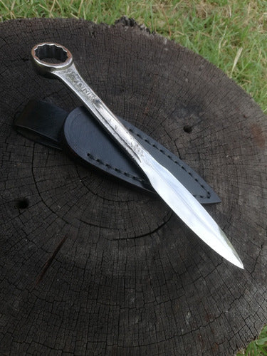 Hand-Forged Small Dagger with Leather Sheath 5