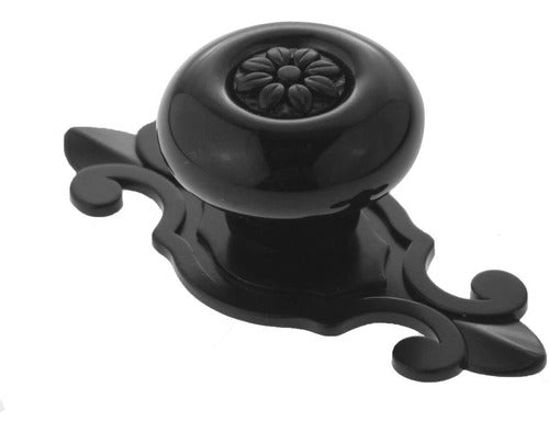 Yuyikes Vintage Ceramic Cabinet Knobs Handles Pulls for Drawer Closet Dresser Cupboard Wardrobe Furniture Door Kitchen (Black) - 12pcs 0