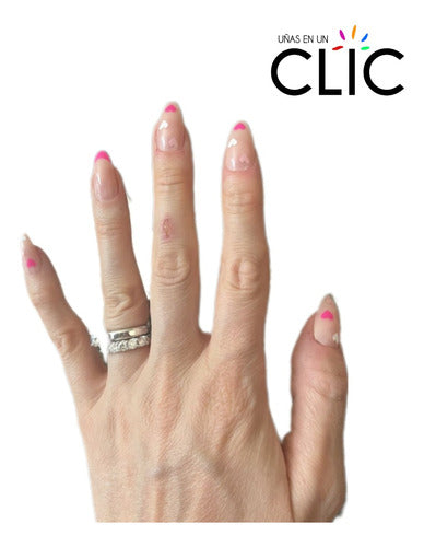 Clic Press On Almond Pink Love Nails - 24 Units 3