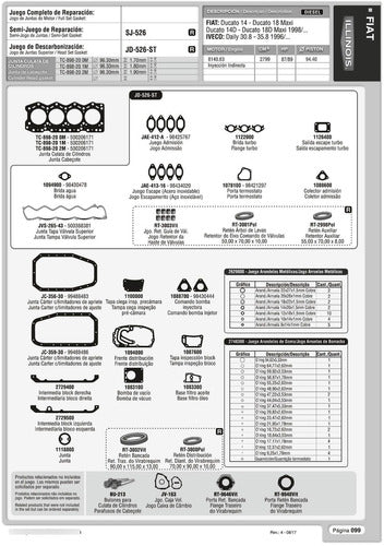 Cylinder Head Gasket Set Illinois for Fiat Ducato 2.8 Iny. Ind 2