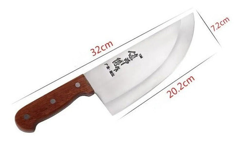 Macarons Bazar Professional Stainless Steel Axe Knife with Wood Handle 2