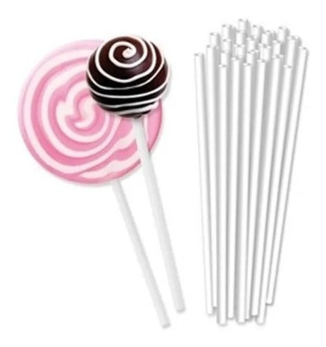 Palitos De Chupetín 10cm X50 Blanco Cake Pop Paletas 1