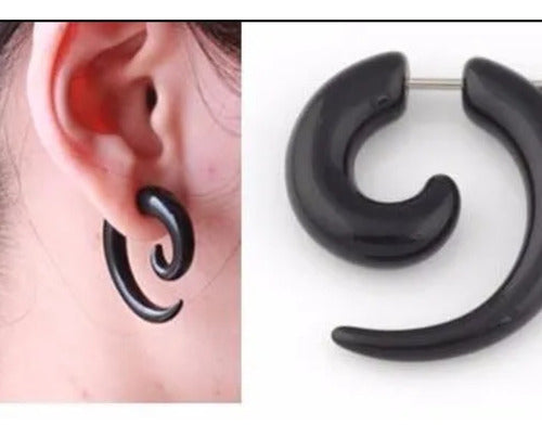 Acrylic Steel Spiral Fake Expander Horn Earrings Piercing 3-4 cm 29