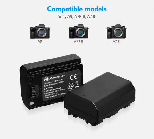 Kit De 2 Baterías Powerextra Para Sony Np-fz100 A7riii A7iii 4