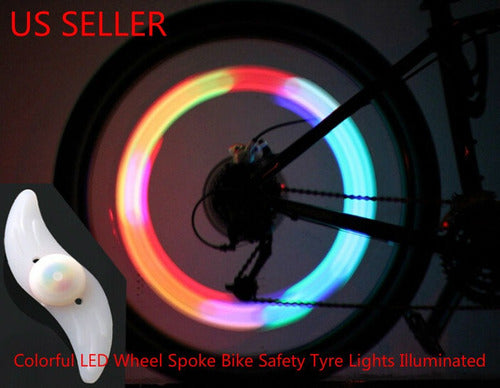 2 X Colorido Led Moto Bicicleta Rueda Válvula Habló Alambre 0