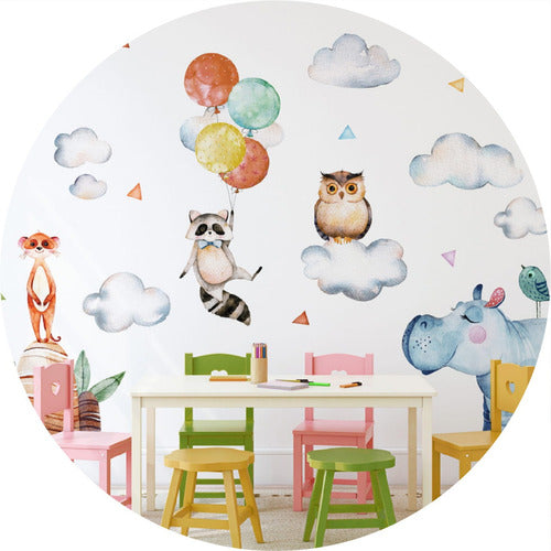 GREENWAND Watercolor Animal Wall Decal 113x90 cm 0