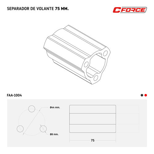 C-Force Steering Wheel Spacer 75 Mm for Steering Wheel Extractor 4