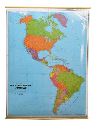 Sistemas Educativos Laminated Wall Map of the American Continent 90x130 0