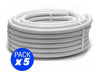 Huferjo Pack X 5 Caño Corrugado 3/4 Blanco Electrico X 25m 1