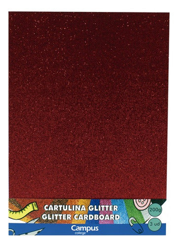 Campus Glitter Cardstock 3 Sheets A4 2