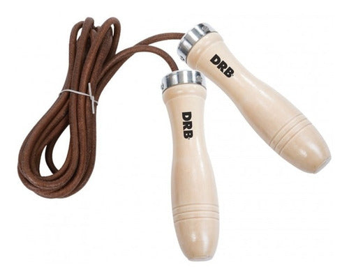 DRB Leather Jump Rope with Swivel Handle - Aerobic Exercise and Training Accessory 0