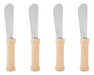 Set of 4 Stainless Steel Butter Knives with Wooden Handle 0