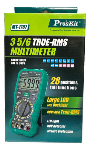 Pro'skit True-RMS Frequency Capacitance Temp NCV LED Tester 2