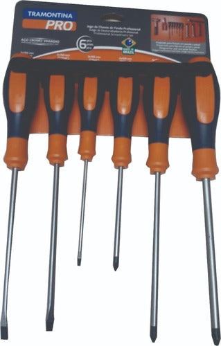 Tramontina Professional Screwdriver Set Philip and Flat 6 Pc 0